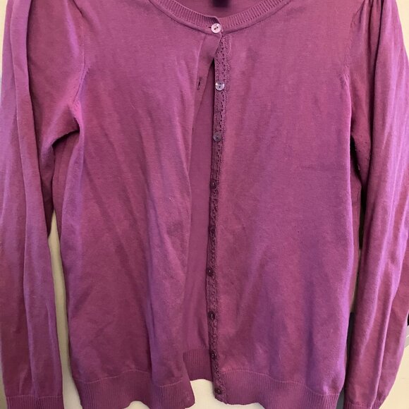 Purple Cardigan with Puff Sleeve - Picture 3 of 10